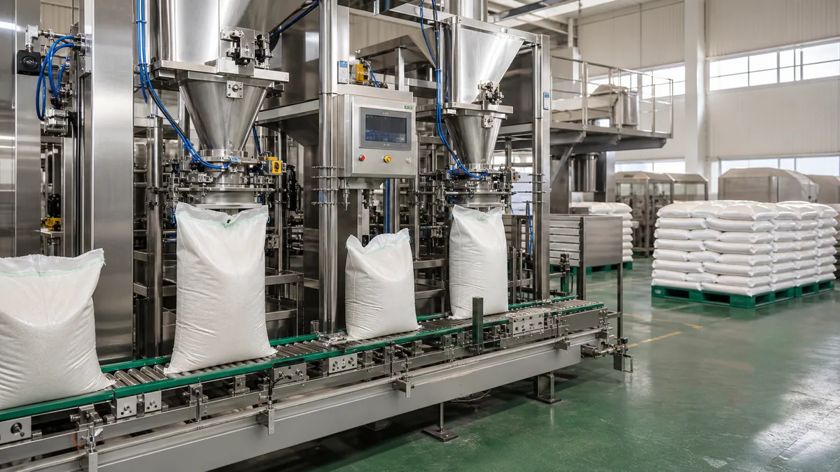 Automatic rice and grain packaging line