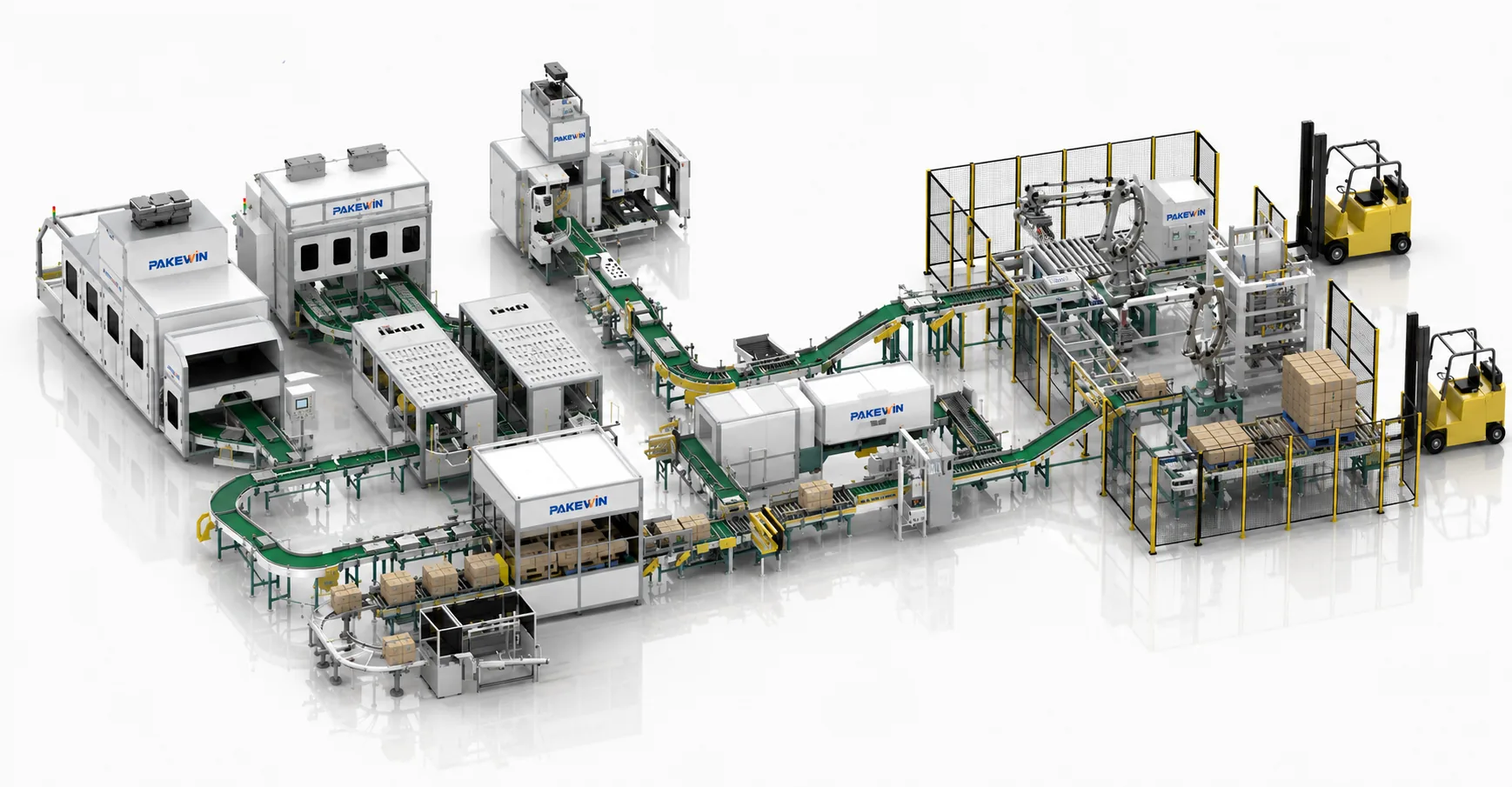 PAKEWIN complete automatic packaging and palletizing line