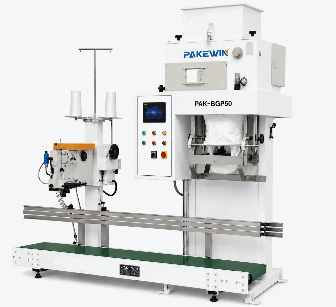 PAK-BM50 belt packing machine for 25 to 50 kg powder and bulk material bags